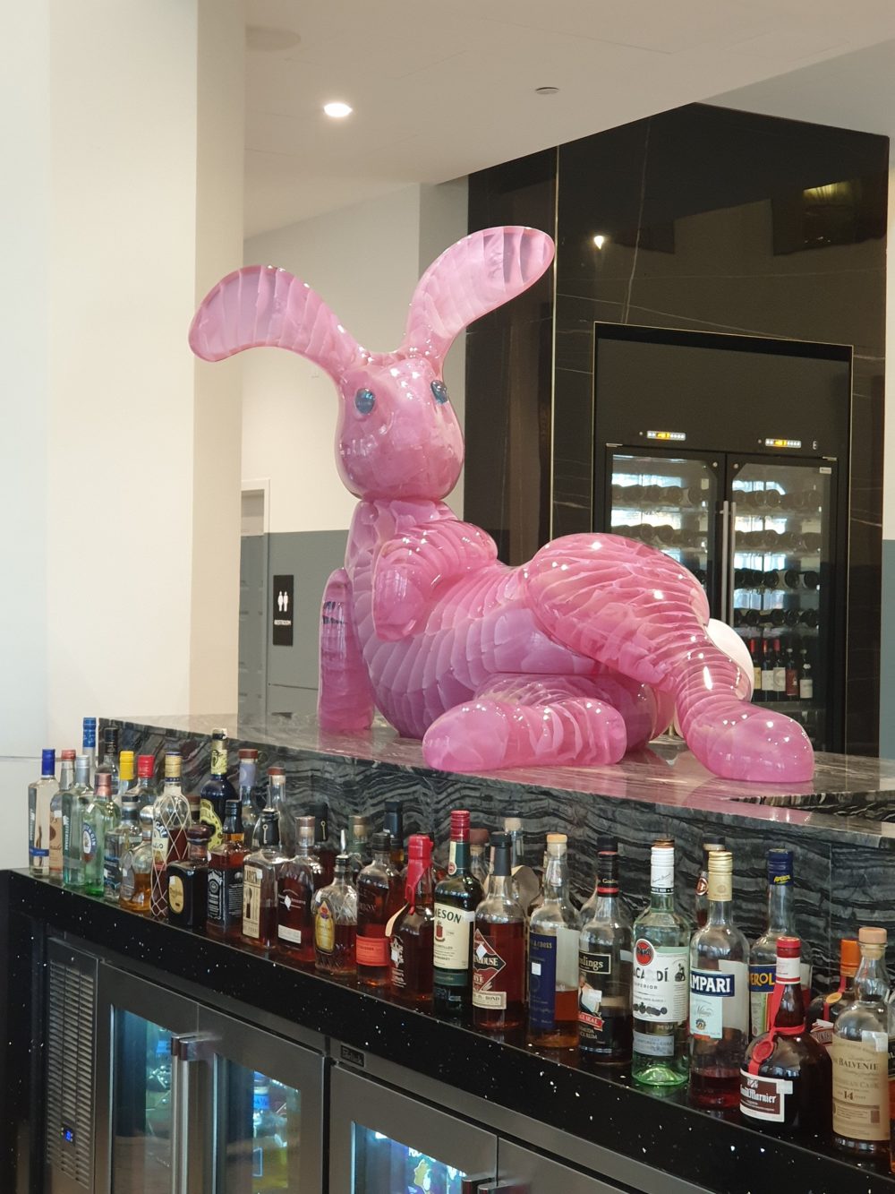 Reclining Bunny, Glass Light Hotel, 2020 Norfolk, USA dim.